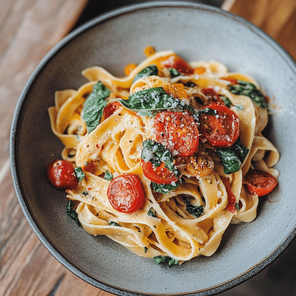 Tagliatelle mit Mangold und Tomaten