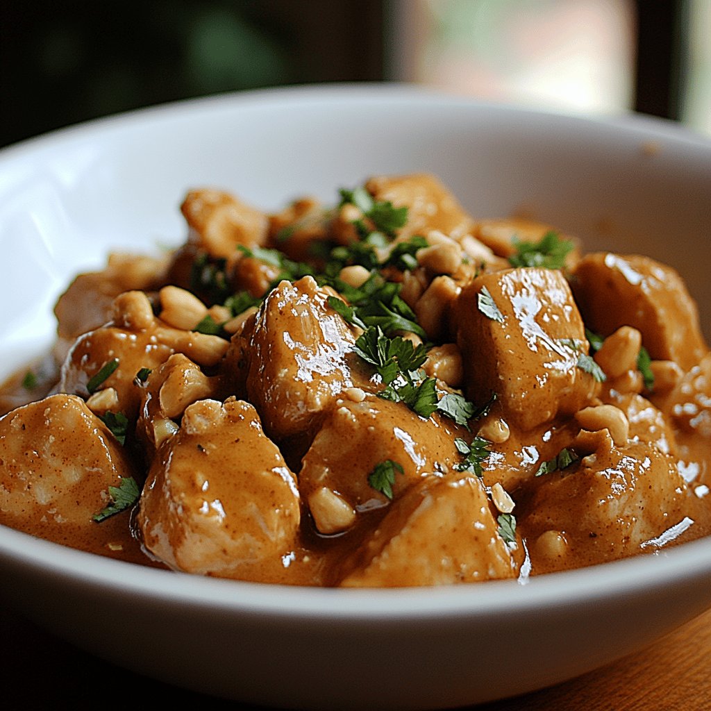 Hähnchen mit Erdnusssauce