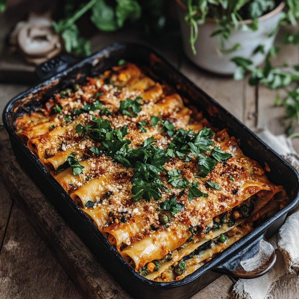 Gefüllte Cannelloni mit Gemüse