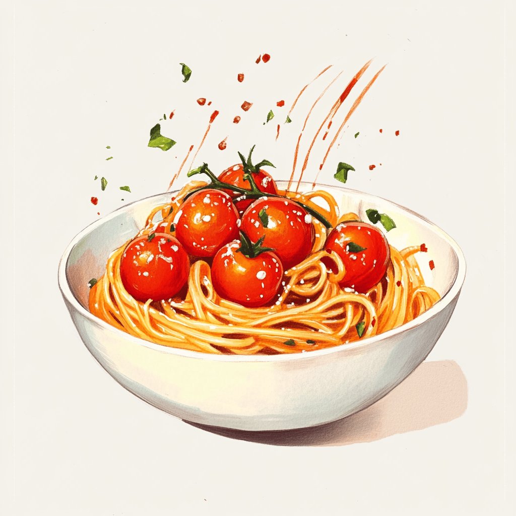 Spaghetti mit frischen Tomaten