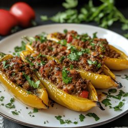 Gefüllte Paprika mit Hackfleisch