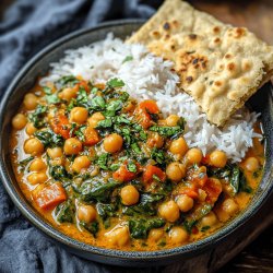 Veganes Spinat-Kichererbsen-Curry