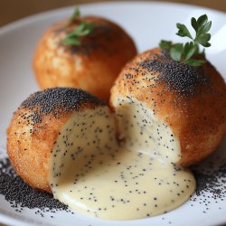 Germknödel mit Mohn und Vanillesoße