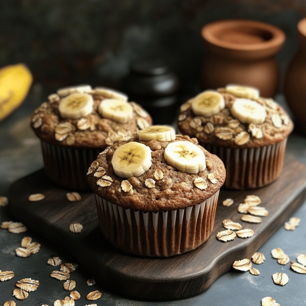 Leckere Bananen-Haferflocken Muffins