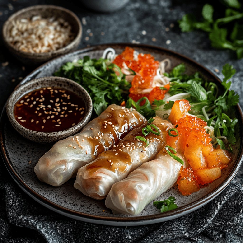 Klassische Frühlingsrollen mit Sauce