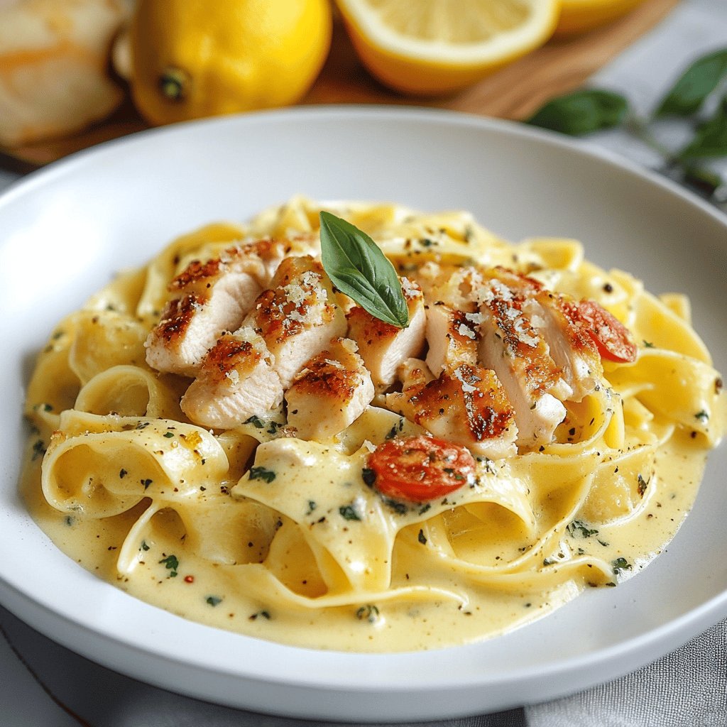 Zitronen-Pasta mit Hähnchen