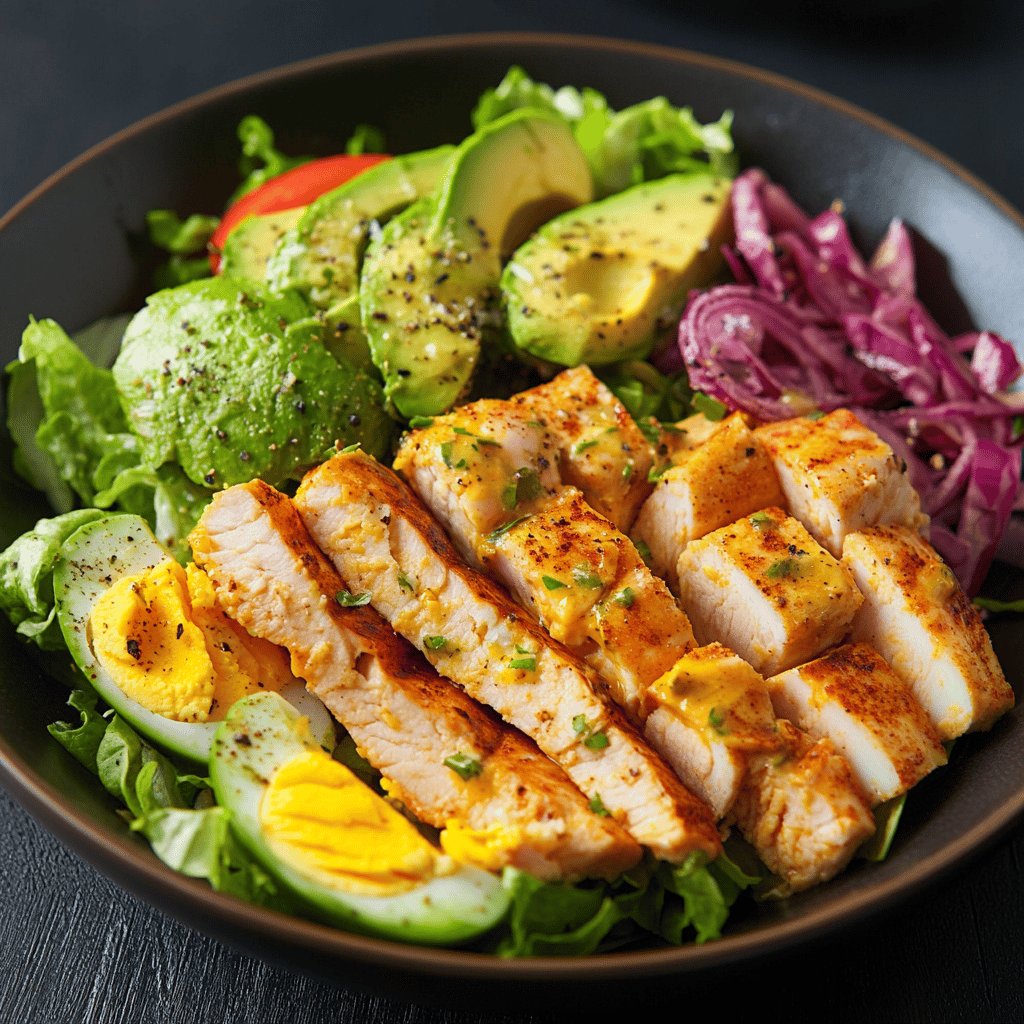 Avocado-Eier-Salat mit Putenstreifen