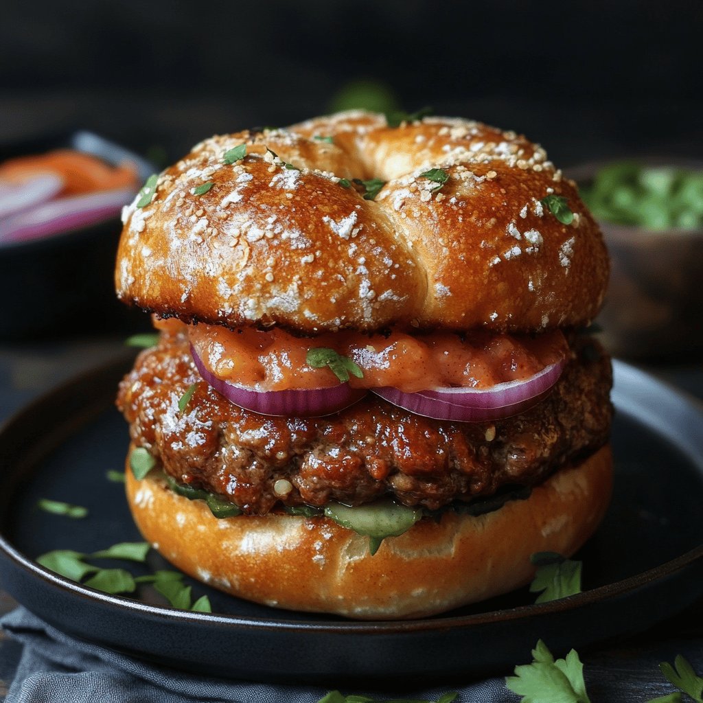 Laugenbrötchen mit Leberkäse