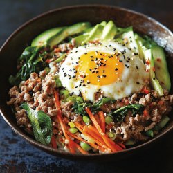 Koreanisches Bibimbap mit Hackfleisch