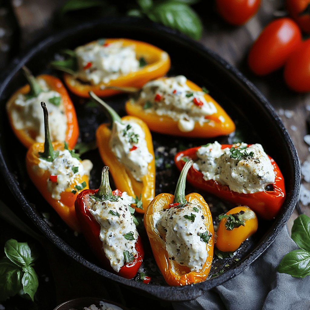 Gefüllte Paprika mit Frischkäse