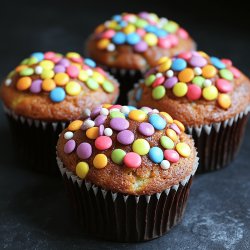 Bunte Smarties-Muffins