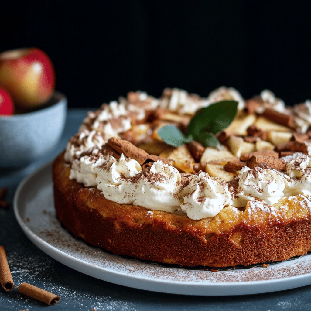 Apfelkuchen mit Zimt-Sahne