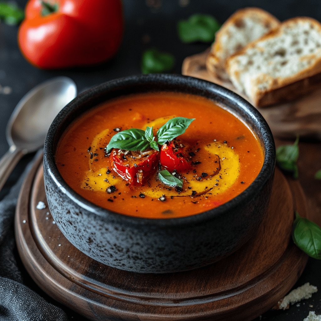 Geröstete Tomaten-Paprika-Suppe