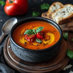 Geröstete Tomaten-Paprika-Suppe