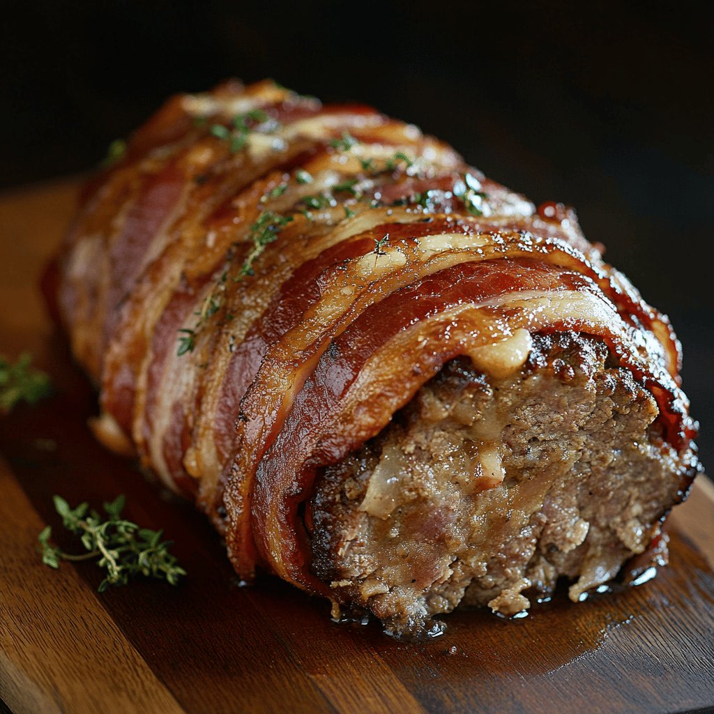 Köstlicher Hackbraten im Speckmantel