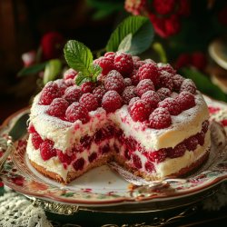 Fruchtiger Himbeerkuchen vom Blech