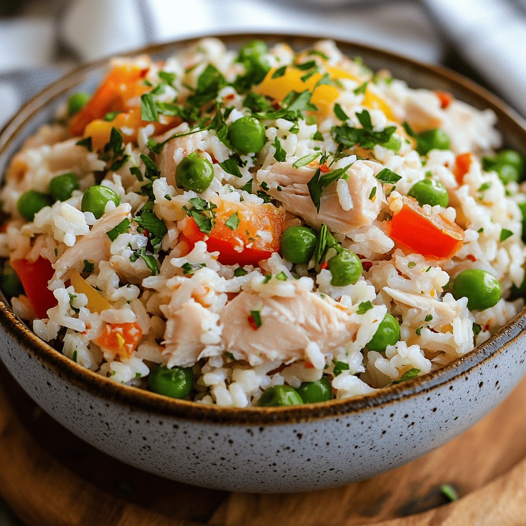 Leichter Thunfisch-Reissalat