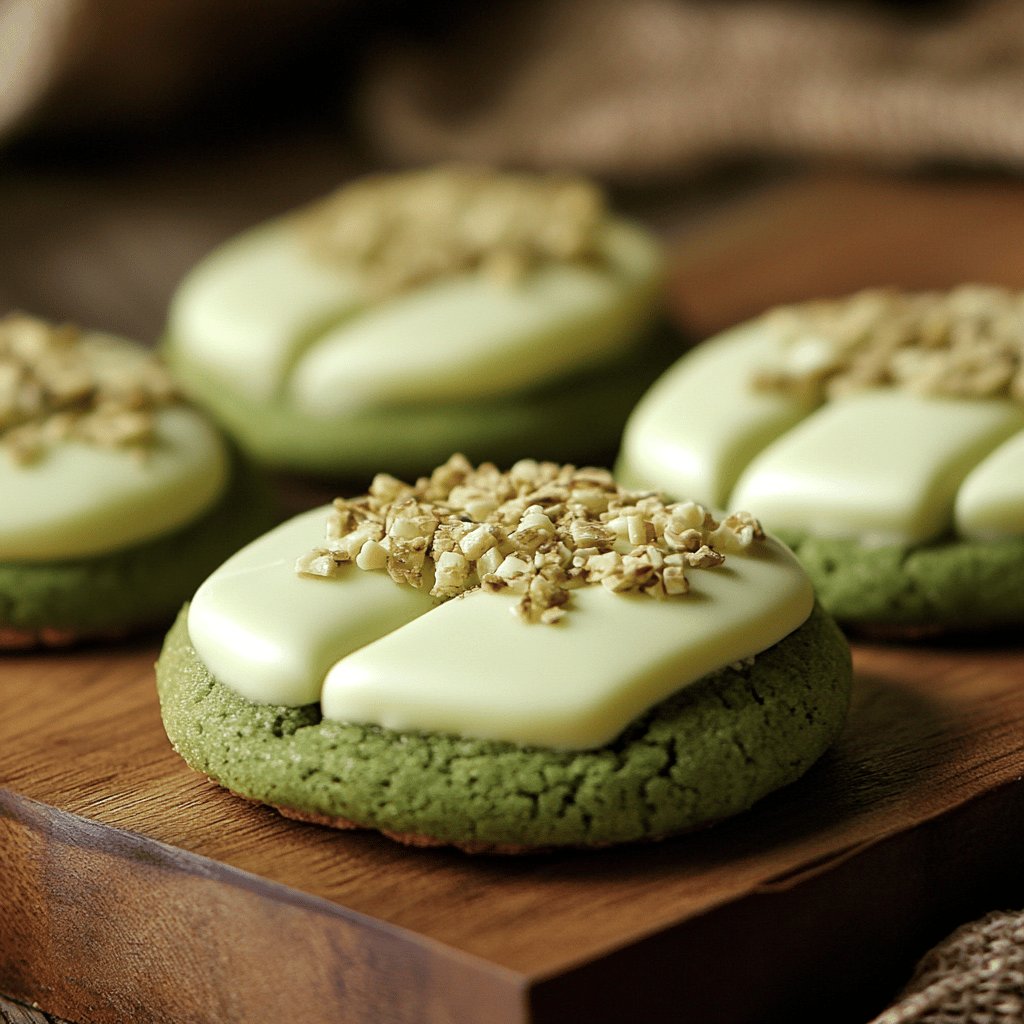 Matcha-Kekse mit weißer Schokolade