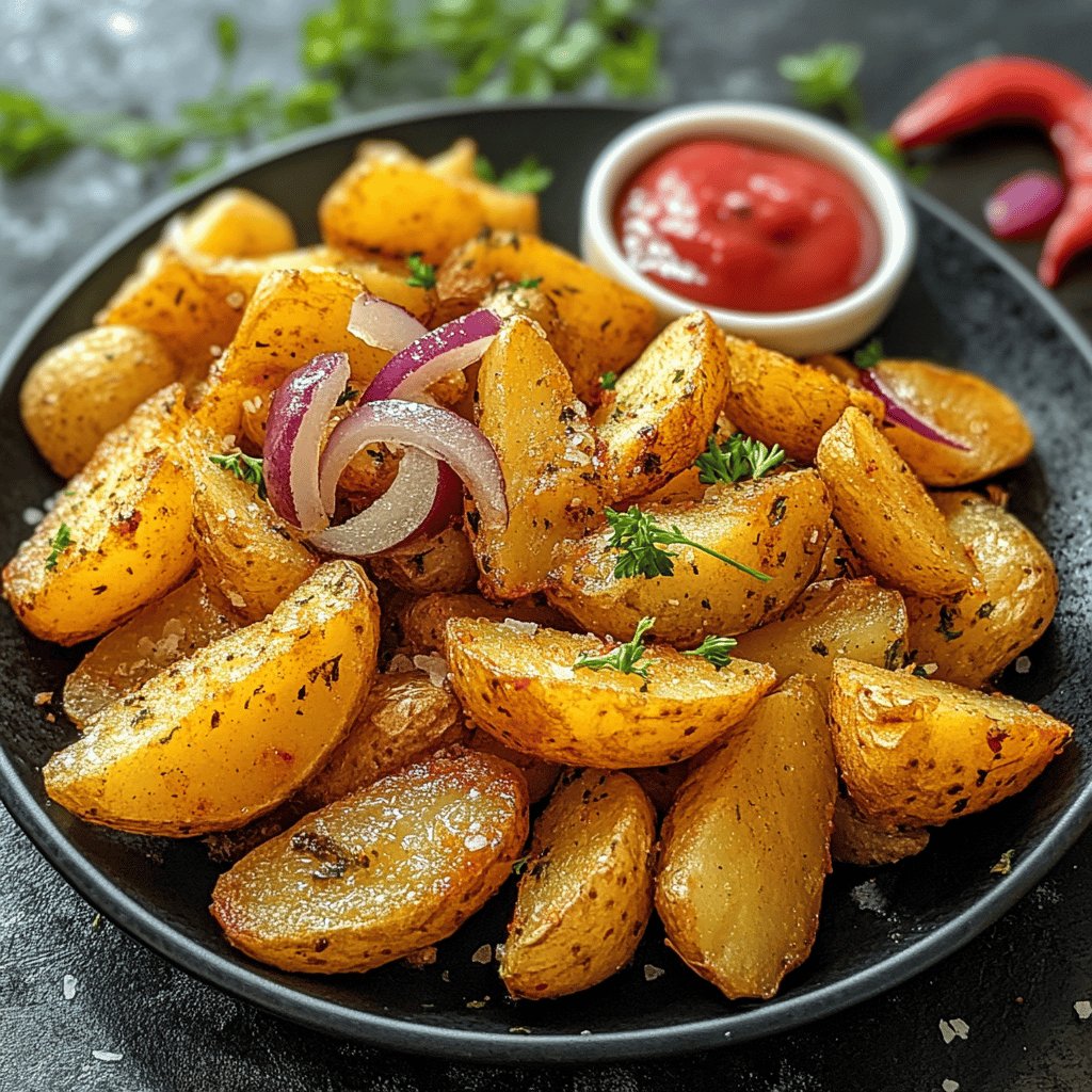 Knusprige Bratkartoffeln mit Zwiebeln
