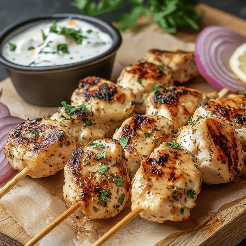 Griechisches Hähnchen-Souvlaki
