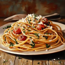 Würzige Knoblauchspaghetti