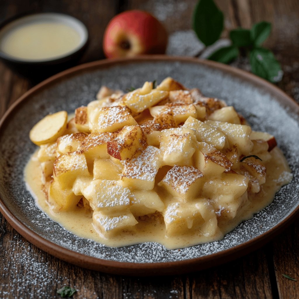 Kaiserschmarren mit Apfel & Vanillesauce