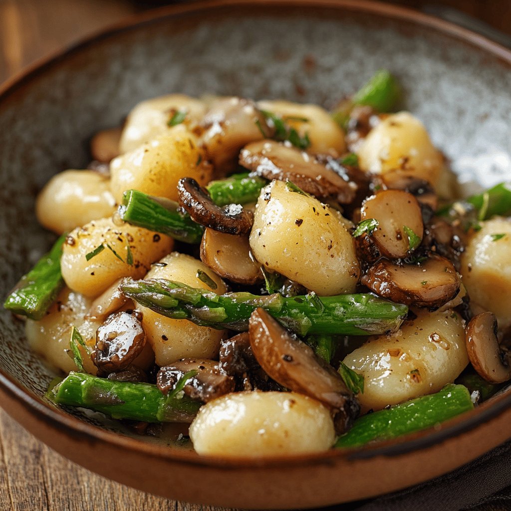 Gnocchi mit Spargel und Pilzen