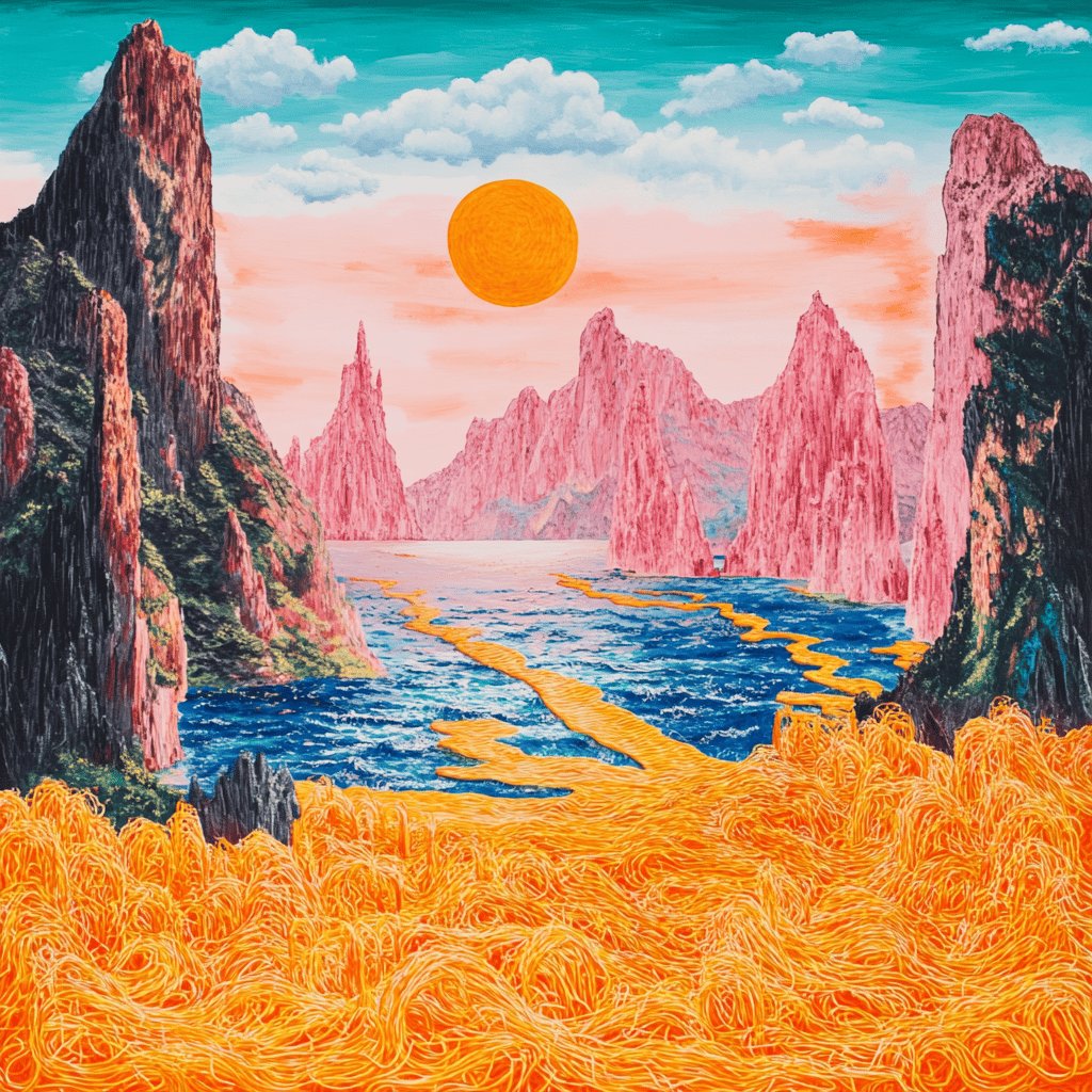 Spaghetti mit Land und Meer