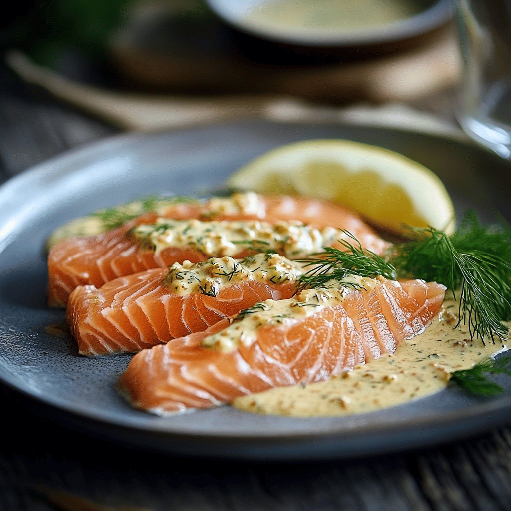 Gravlax mit Senf-Dillsauce
