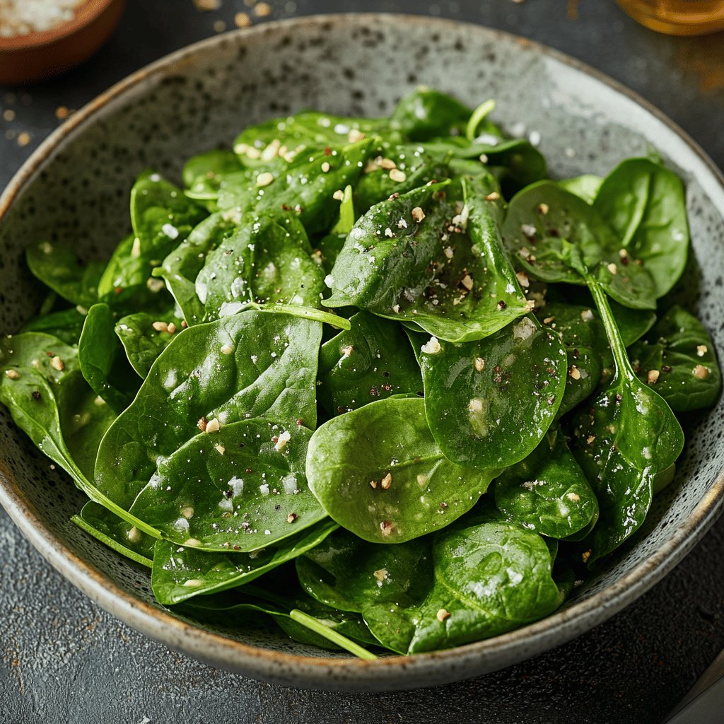 Frischer Babyspinat-Salat