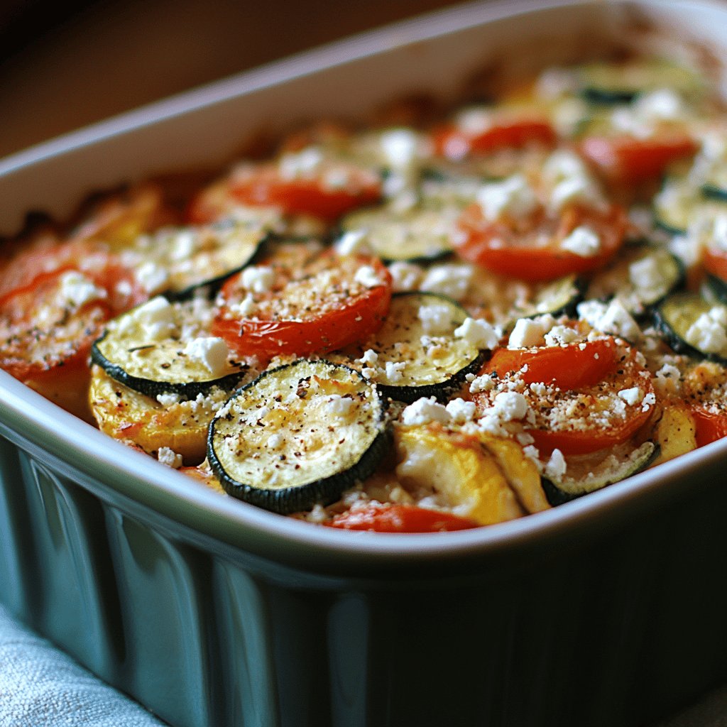 Zucchini-Tomaten-Feta-Auflauf