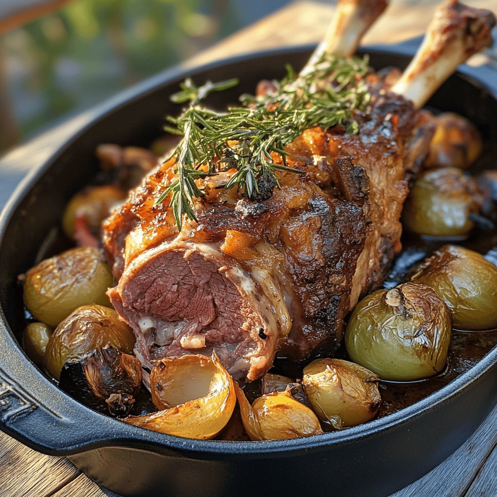 Lammkeule im Römertopf
