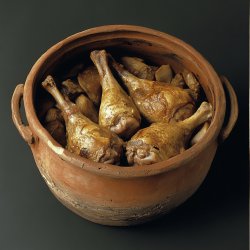 Gänsekeulen im Römertopf zubereiten