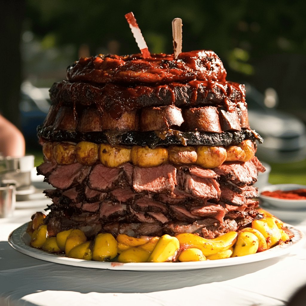 BBQ-Schichtfleisch im Bräter