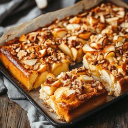 Gedeckter Apfelkuchen vom Blech