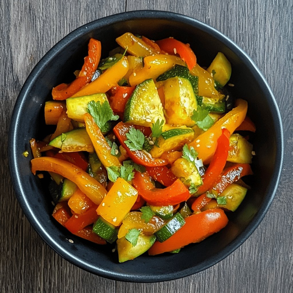 Zucchini-Paprika-Gemüsepfanne