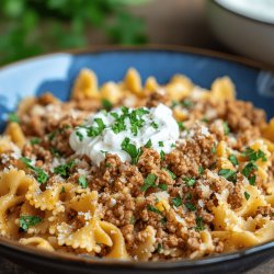 Pasta mit Hackfleisch und Joghurt