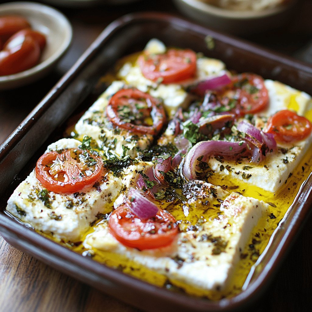 Ofengebackener Feta mit Gemüse