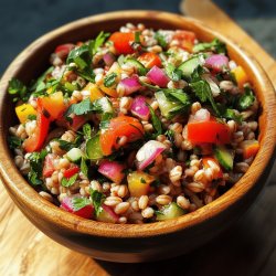 Frischer Dinkel-Gemüsesalat