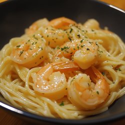 Spaghetti mit Zitronen-Garnelen-Sauce