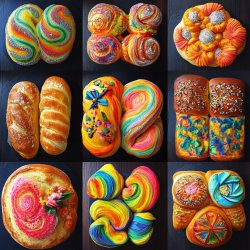Bunte Überbackene Brote