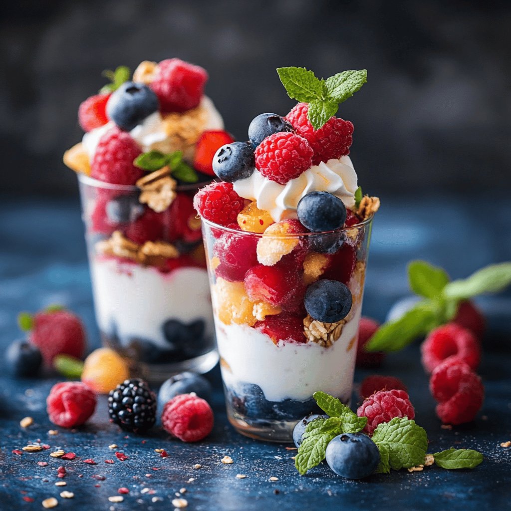 Joghurt-Frucht-Dessert im Glas