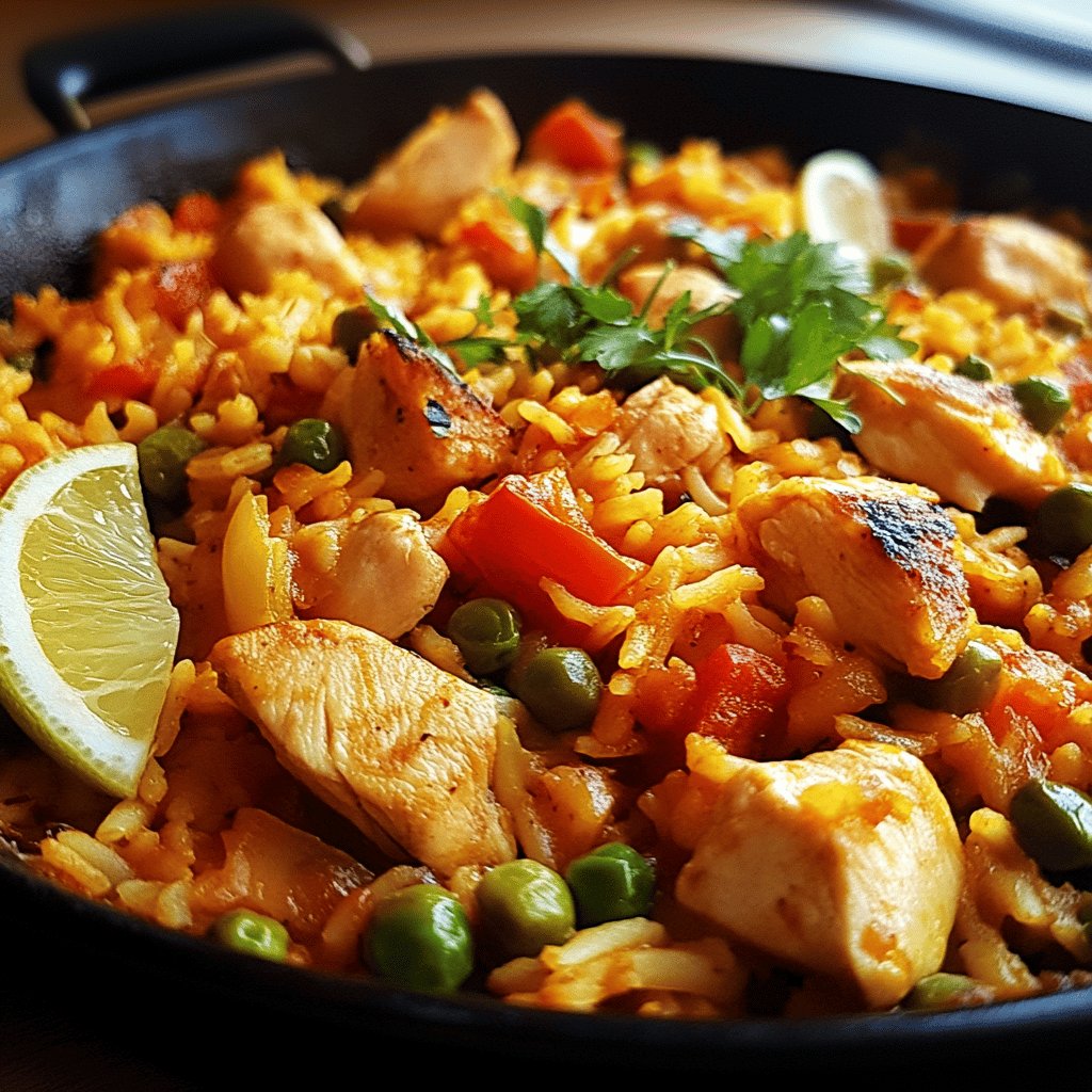 Klassische Hähnchen-Paella