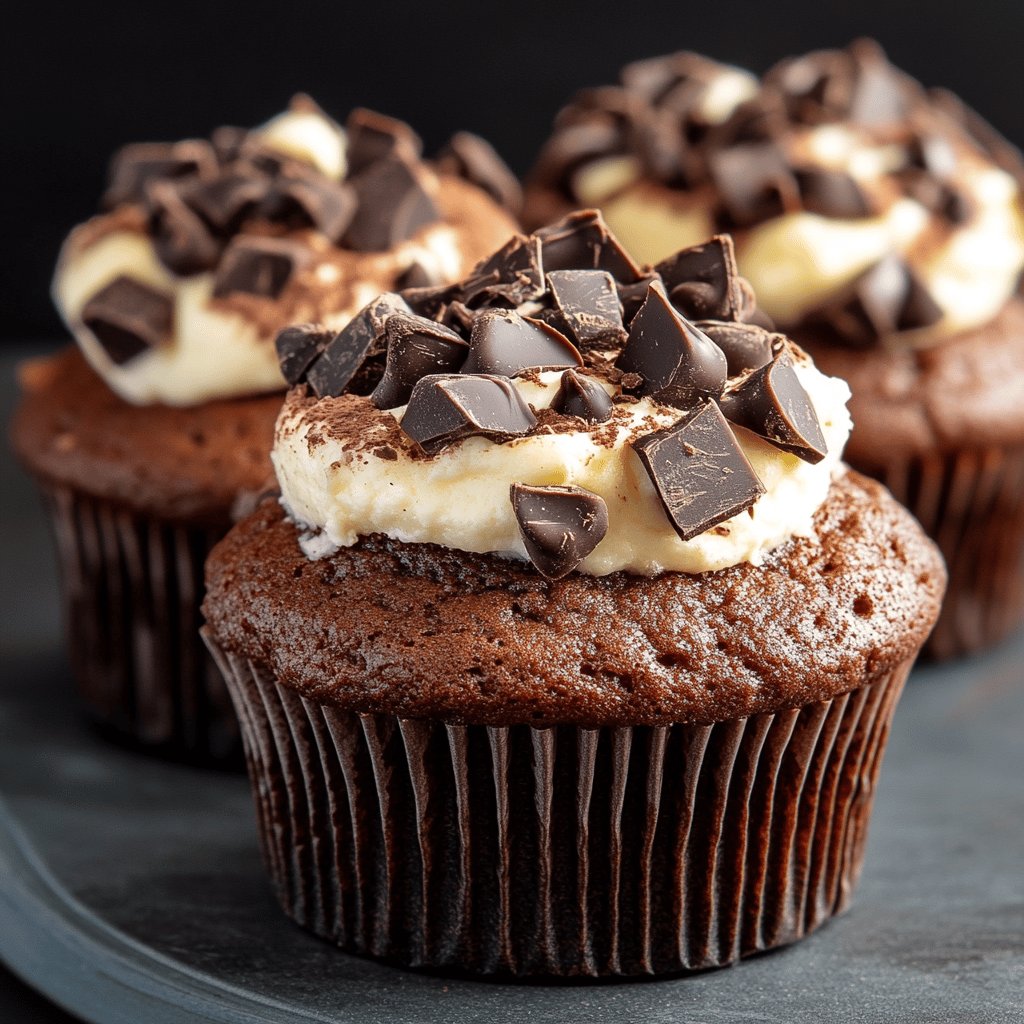 Doppelte Schokoladen-Käsekuchen-Muffins