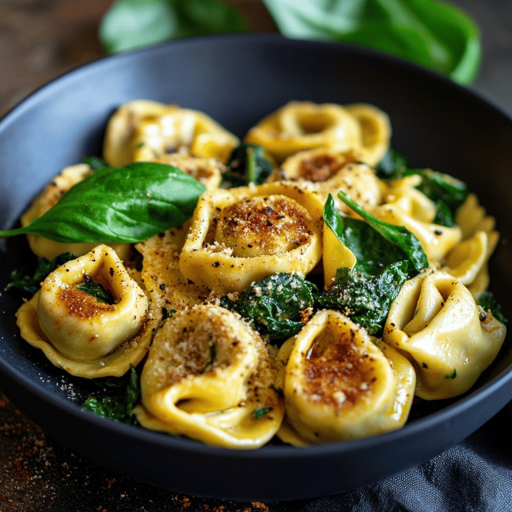 Vegane Tortellini mit Spinat-Tofu-Füllung