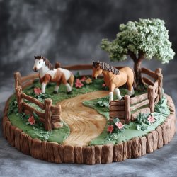 Motivtorte Pferdekoppel
