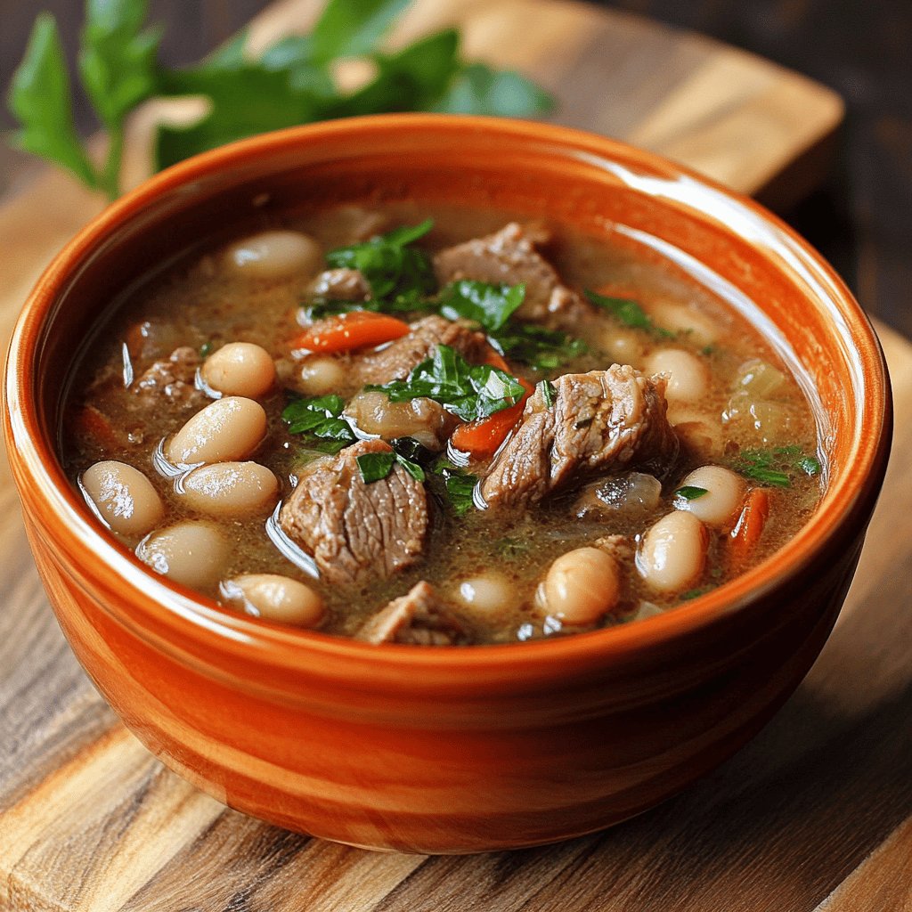 Herzhafte Weiße Bohnensuppe