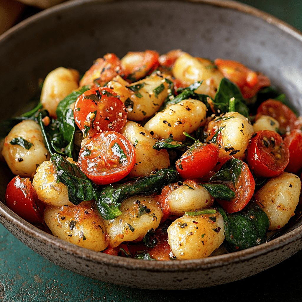 Gnocchi mit Spinat und Tomaten