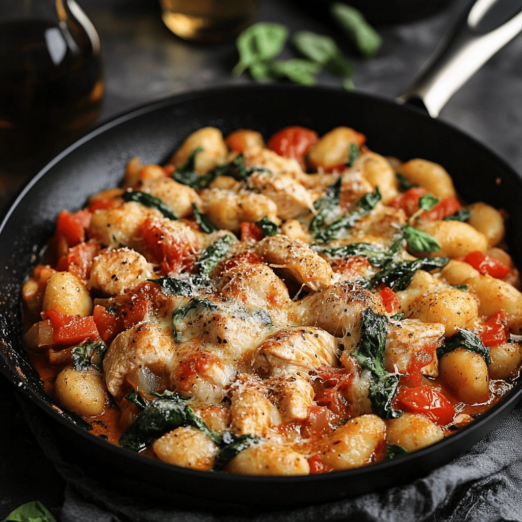 Cremige Hähnchen-Gnocchi-Pfanne