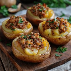 Gefüllte Ofenkartoffeln mit Hackfleisch